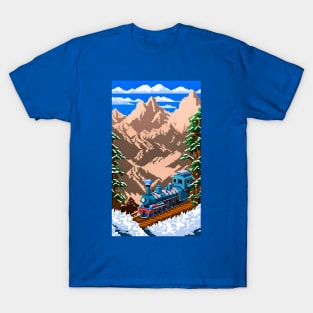 Train Over the Mountain Pixel art T-Shirt